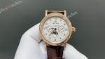 Patek Philippe Complications RG/WG Engraved Bezel White Face CH29-535 Movement Watch 42mm 